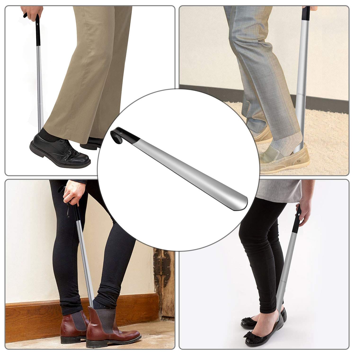 Ergonomic Stainless Steel Easy Grip Long Handle Shoe Horn Women's Shoes & Accessories - DailySale