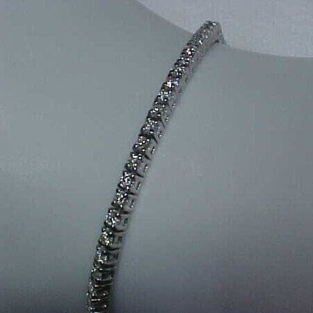 Estate 2.10CTW Natural Diamond Tennis Bracelet 14K White Gold 7" Bracelets - DailySale