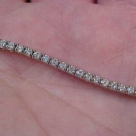 Estate 2.10CTW Natural Diamond Tennis Bracelet 14K White Gold 7" Bracelets - DailySale