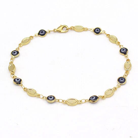 Evil Eye Anklet 10" Blue Plain Mariner High Polish Bracelets - DailySale