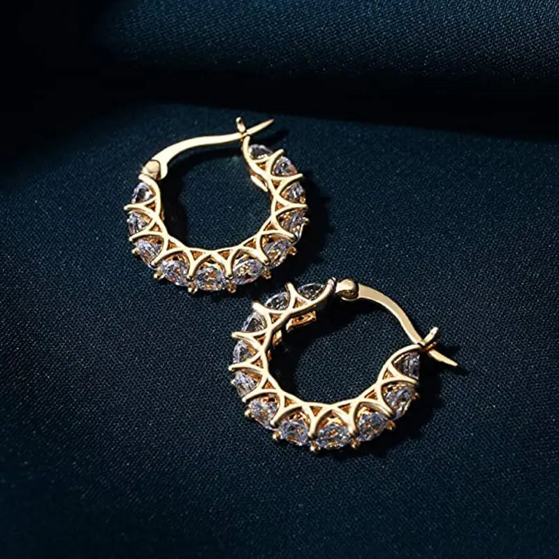 Exquisite Zirconia Hoop Earrings Earrings - DailySale