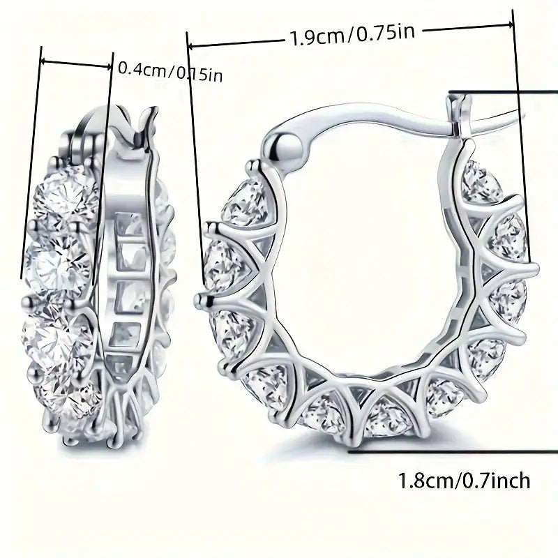 Exquisite Zirconia Hoop Earrings Earrings - DailySale