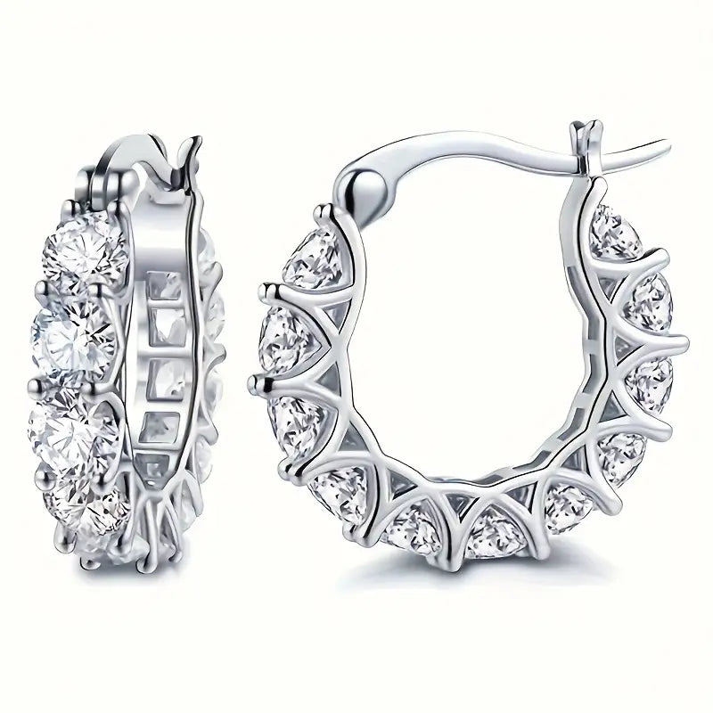 Exquisite Zirconia Hoop Earrings Earrings - DailySale