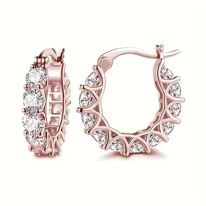 Exquisite Zirconia Hoop Earrings Earrings - DailySale