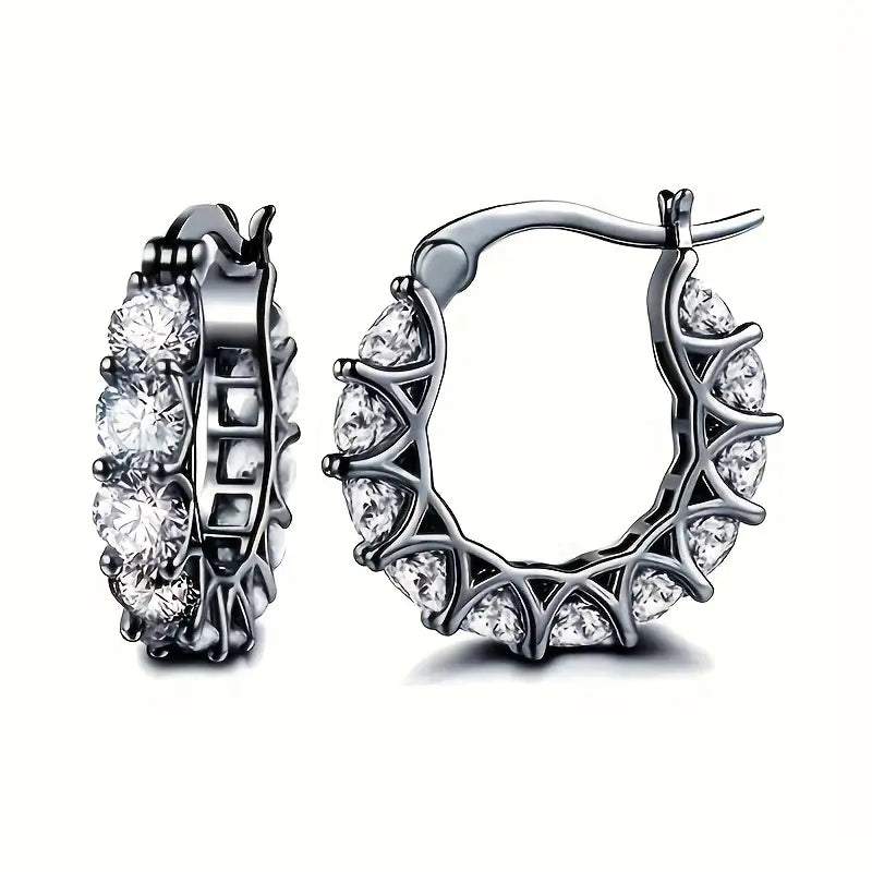 Exquisite Zirconia Hoop Earrings Earrings - DailySale