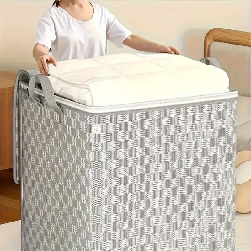 Extra-Large Checkerboard Canvas Storage Bag Closet & Storage - DailySale