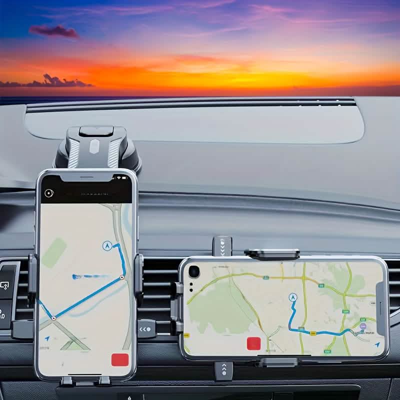 Adjustable Car Phone Holder – Suction Cup Dashboard Mount, Anti-Slip Grip, iPhone & Android