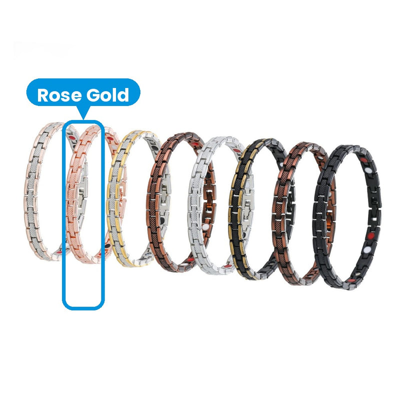 Rose Gold magnetic link bracelet marked in the lineup