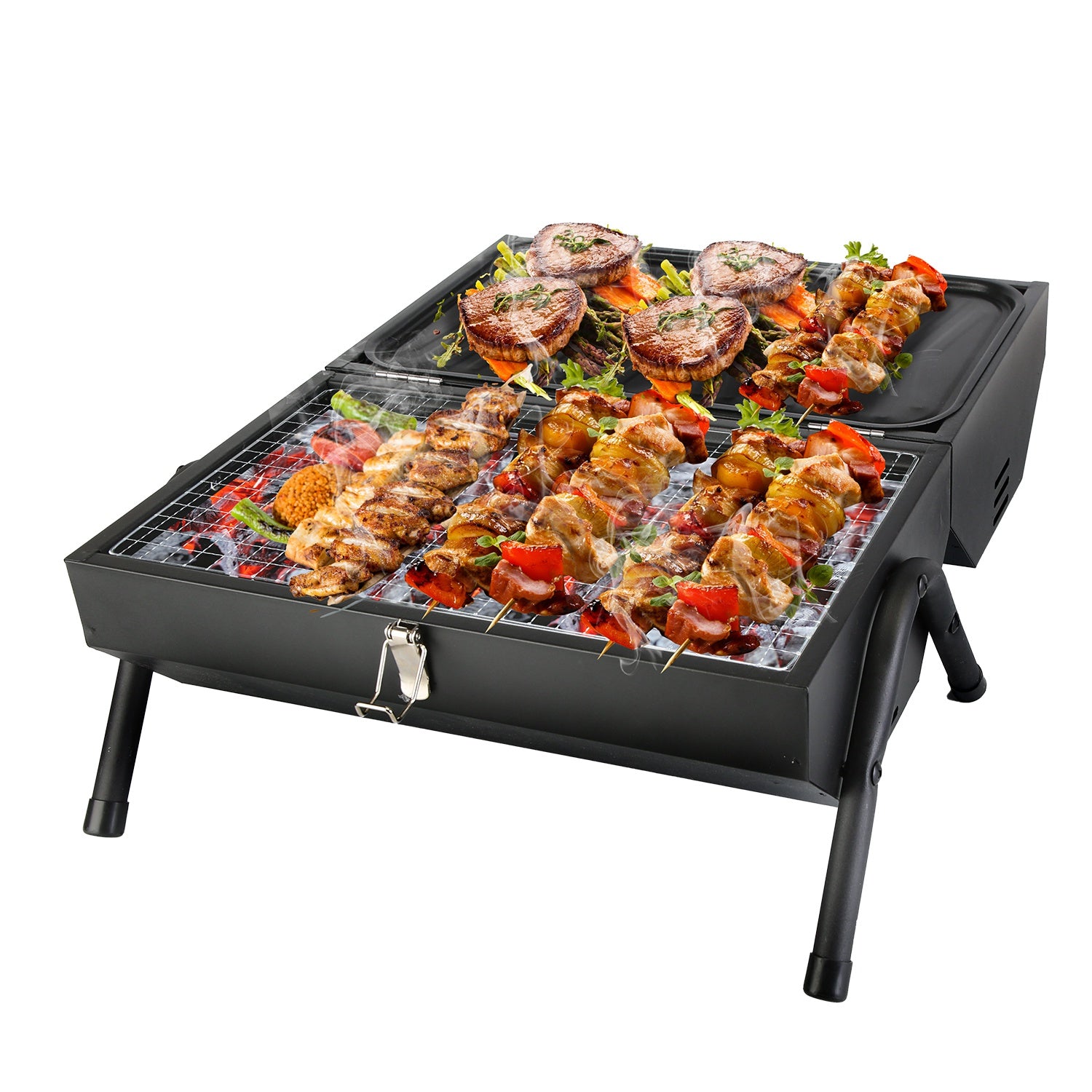 Portable Charcoal Two Sides Folding BBQ Grill