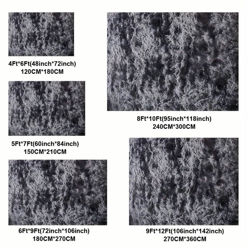 Light Gray Shaggy Area Rug – Soft Plush Indoor Carpet