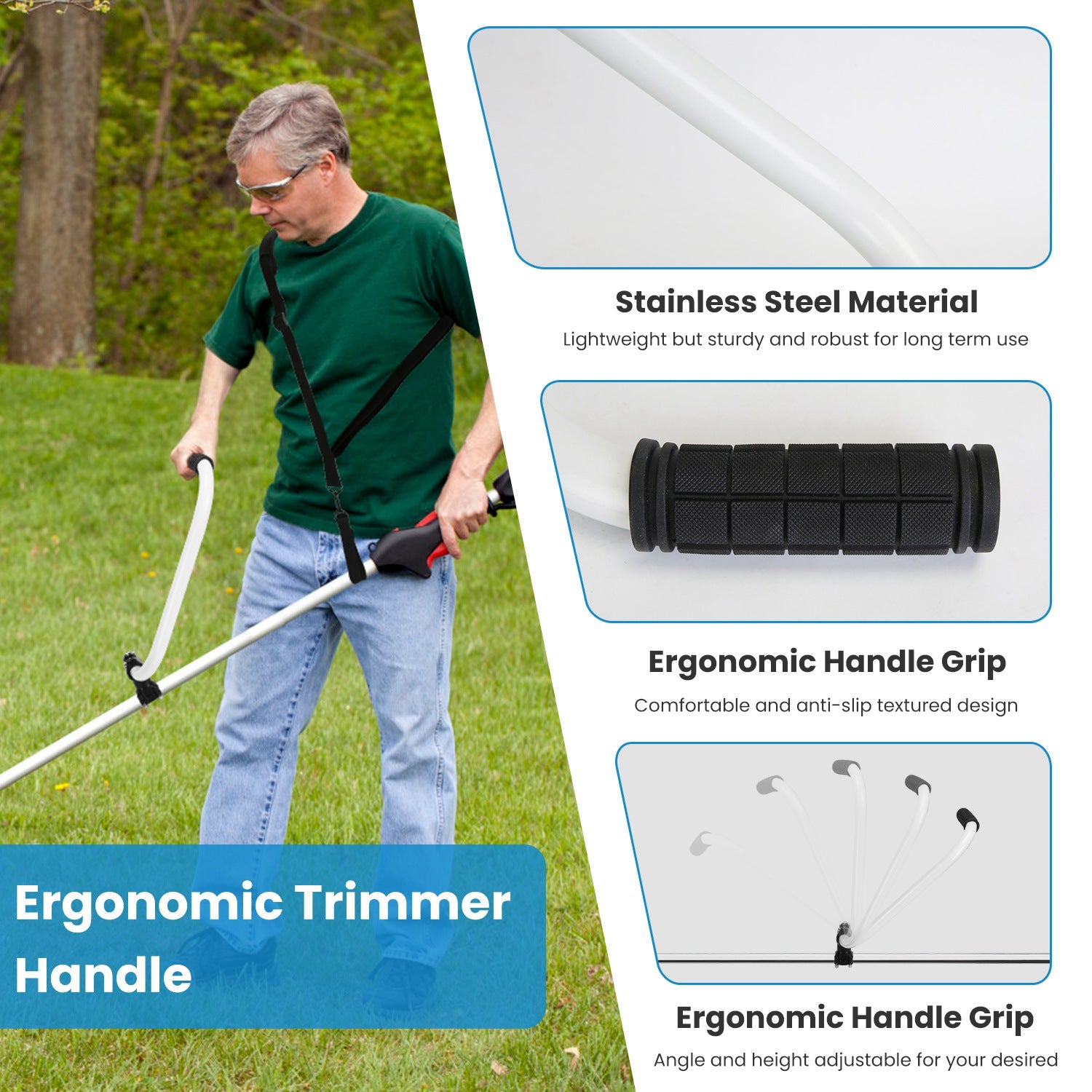 Ergonomic Trimmer Handle Grip with Shoulder Strap