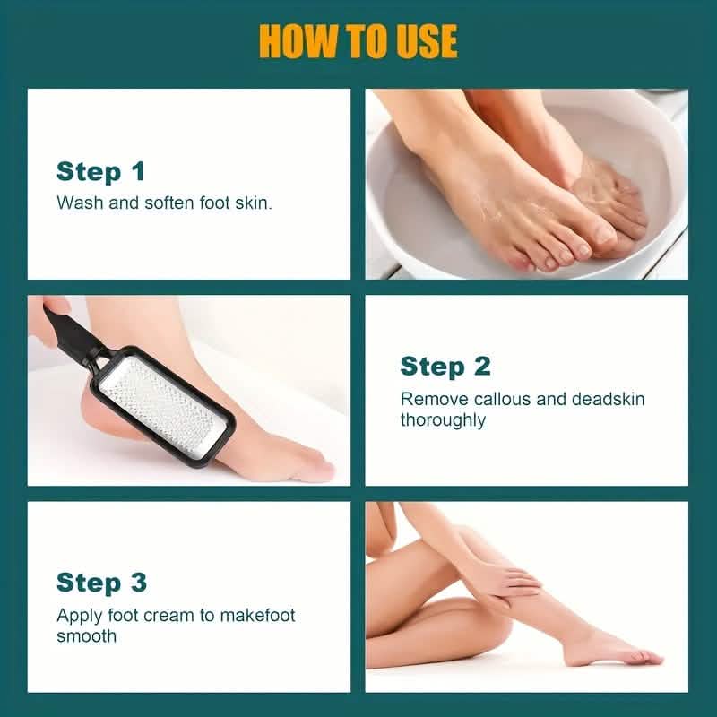 4-Piece Stainless Steel Foot File Set – Callus & Dead Skin Remover