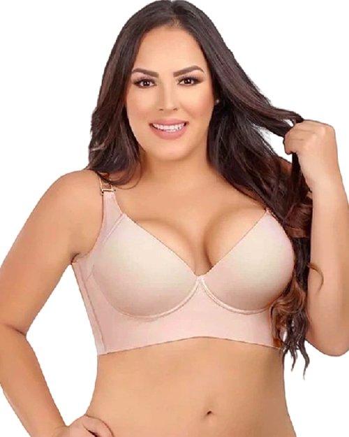 Deep Cup Bra with Built-In Shapewear