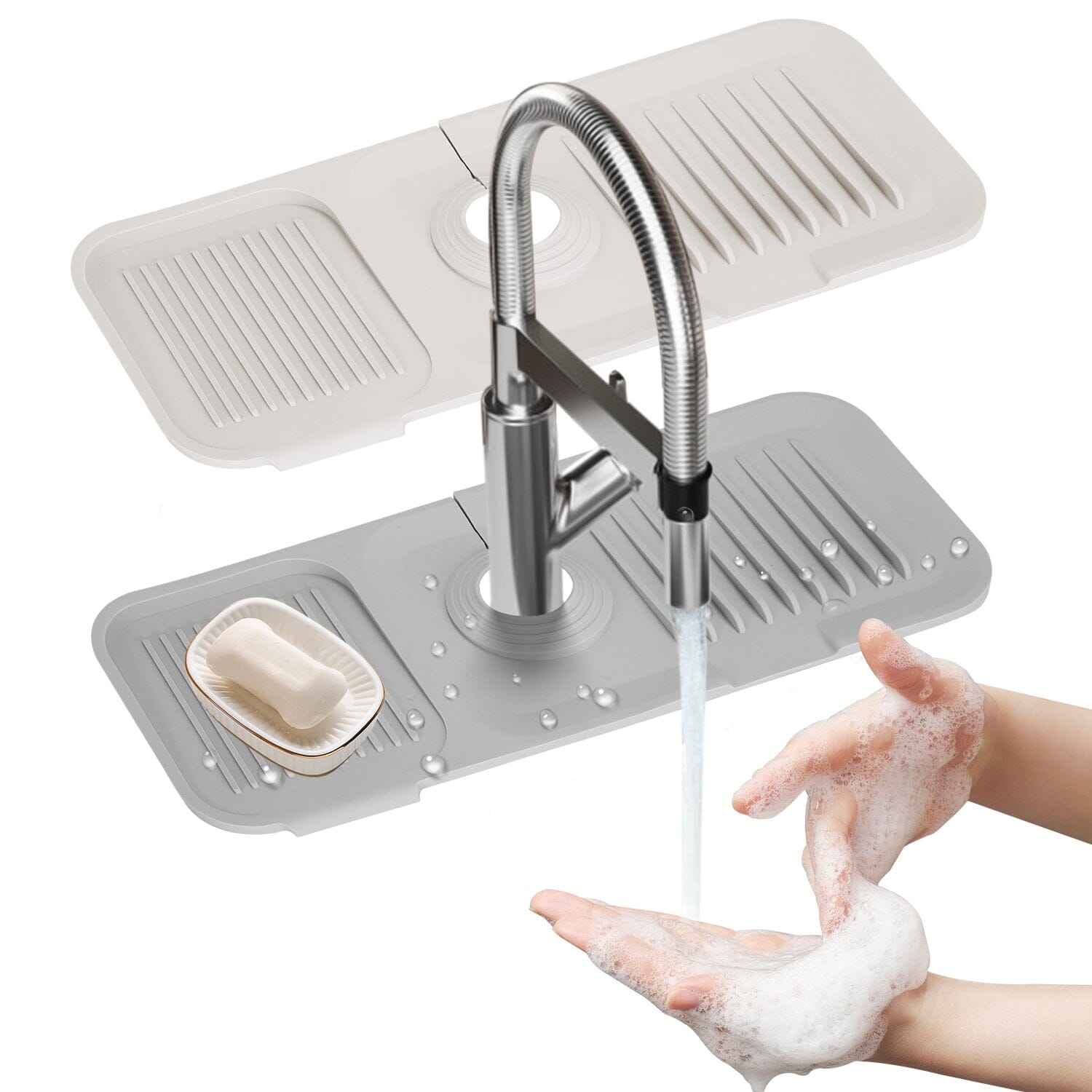 Faucet Splash Mat Sink Tray Water Drainage Pad Sponge Soap Holder Kitchen Tools & Gadgets - DailySale