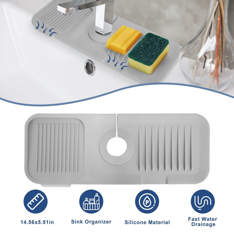 Faucet Splash Mat Sink Tray Water Drainage Pad Sponge Soap Holder Kitchen Tools & Gadgets - DailySale