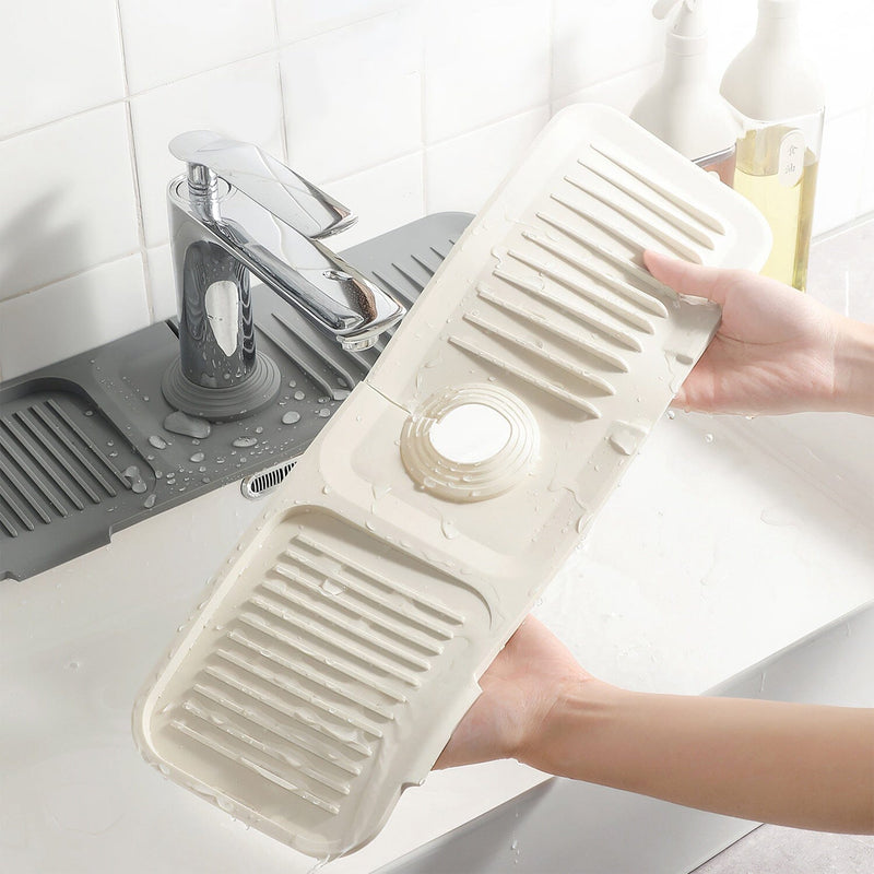 Silicone Faucet Mat Kitchen Bathroom Sink Splash Guard Sponge Soap