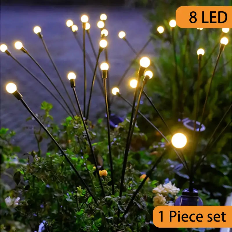 8 LED Solar Firefly Lights with Nickel Battery, Non-Removable Photovoltaic Module, Hanging Solar Lights