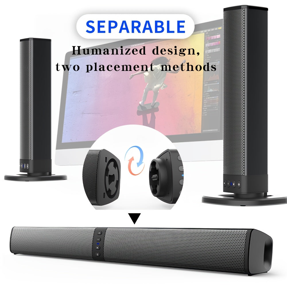 Wireless Soundbar for TV – 2-in-1 Detachable Bluetooth Speaker