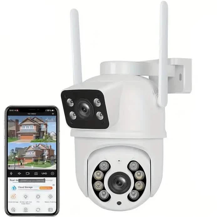 8MP Dual Lens WiFi PTZ Security Camera – Night Vision & Two-Way Audio