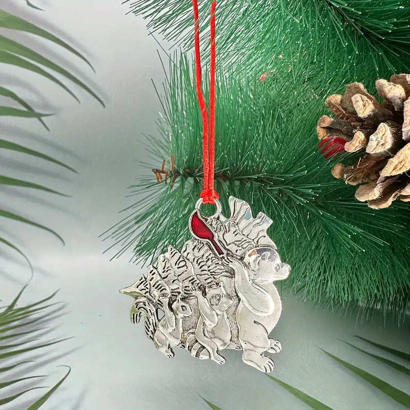 Festive Christmas Tree Pendant - Metal Hanging Ornament for Scene Decor Holiday Decor & Apparel Bear Hug Tree - DailySale