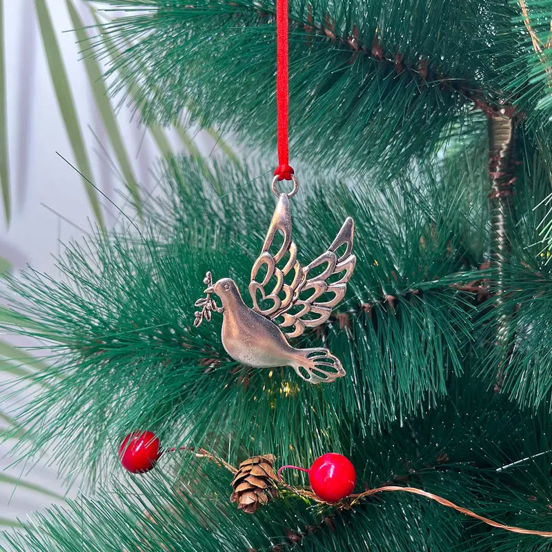 Festive Christmas Tree Pendant - Metal Hanging Ornament for Scene Decor Holiday Decor & Apparel Peace Pigeon - DailySale