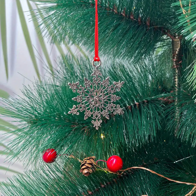 Festive Christmas Tree Pendant - Metal Hanging Ornament for Scene Decor Holiday Decor & Apparel Snowflake - DailySale