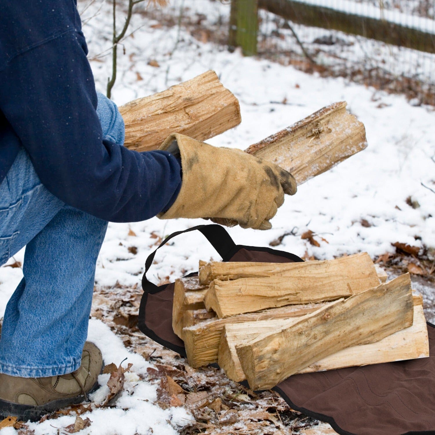 Firewood Carrier Bag with Handle Sports & Outdoors - DailySale