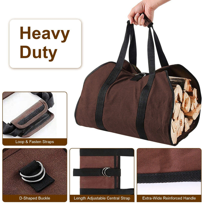Firewood Carrier Bag with Handle Sports & Outdoors - DailySale