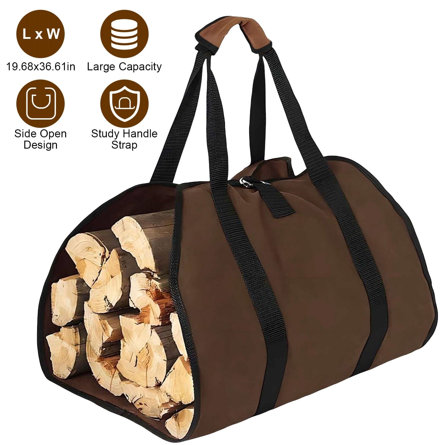 Firewood Carrier Bag with Handle Sports & Outdoors - DailySale