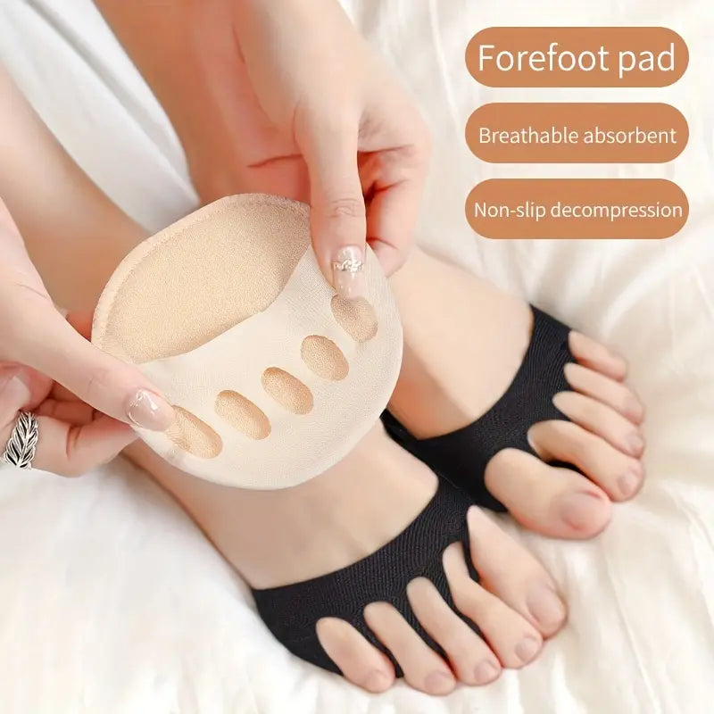 Five-Toe Forefoot Pads For Women High Heels, Shock Absorption Half Insoles, Toe Pad Inserts Women's Shoes & Accessories - DailySale