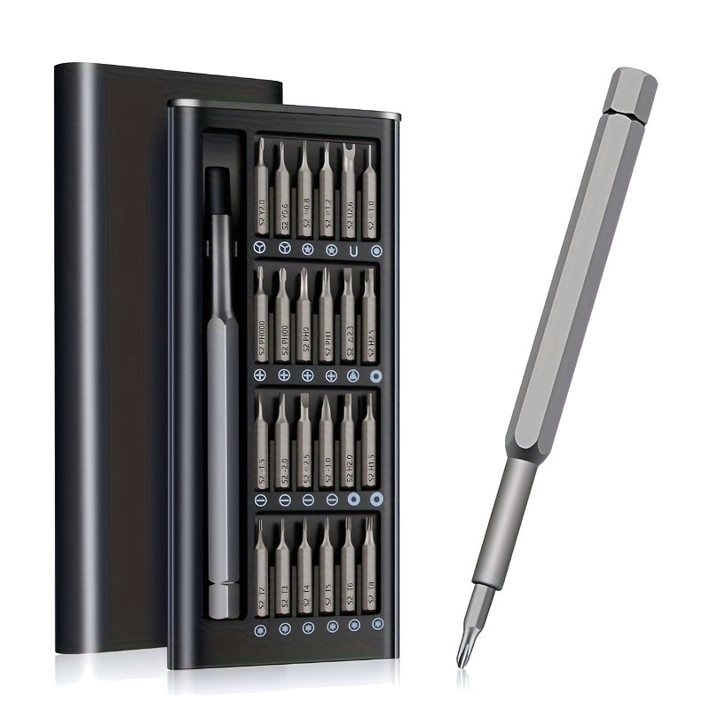 The sliding case shown closed and open with the handle alongside