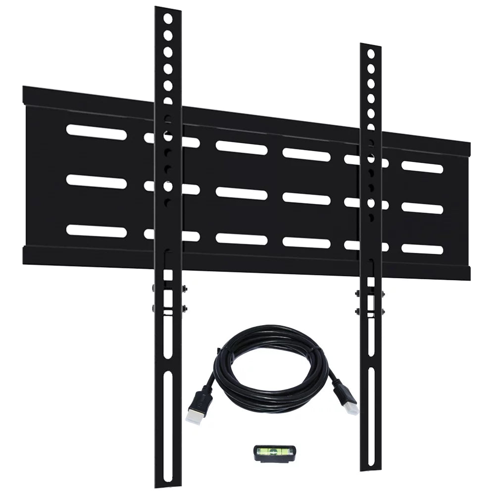 Fixed TV Wall Mount Bracket Low Profile Ultra Slim for 26 - 55" TV's VESA 400 x 400 with 6FT HDMI Cable (KORAMZI KWM1644F-PRO) - Black TV & Video - DailySale