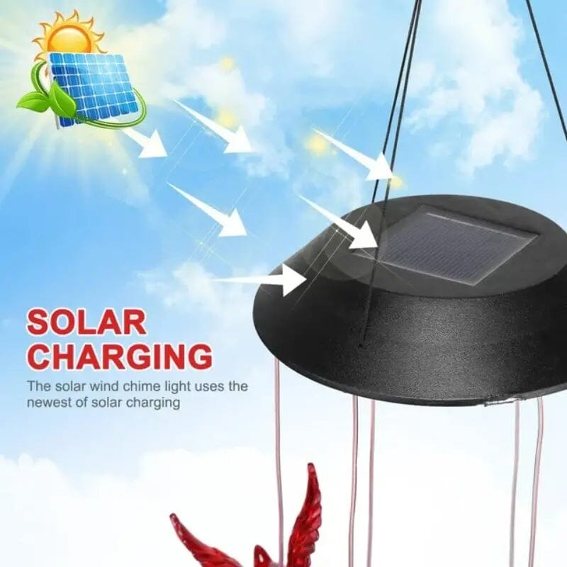 Flaming Bird Wind Chime Solar Lights String & Fairy Lights - DailySale