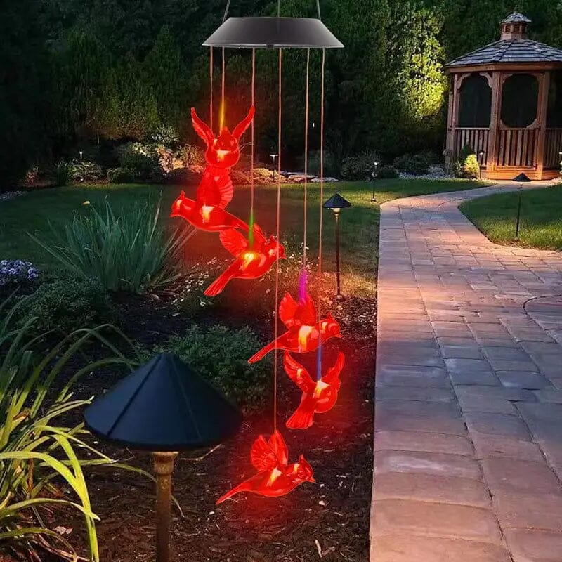 Flaming Bird Wind Chime Solar Lights String & Fairy Lights - DailySale