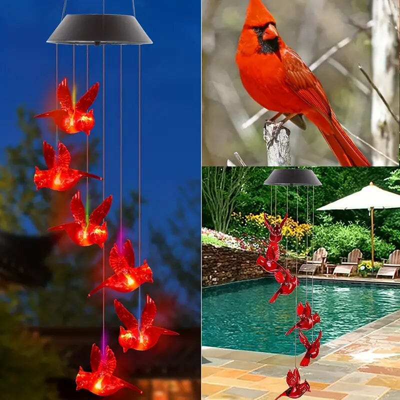 Flaming Bird Wind Chime Solar Lights String & Fairy Lights - DailySale