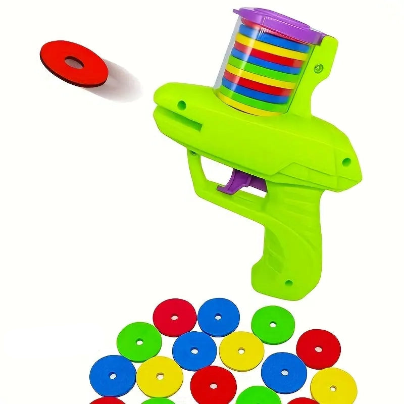 Flying Foam Disc Launcher Handheld Shooter Game Toys & Games Green - DailySale