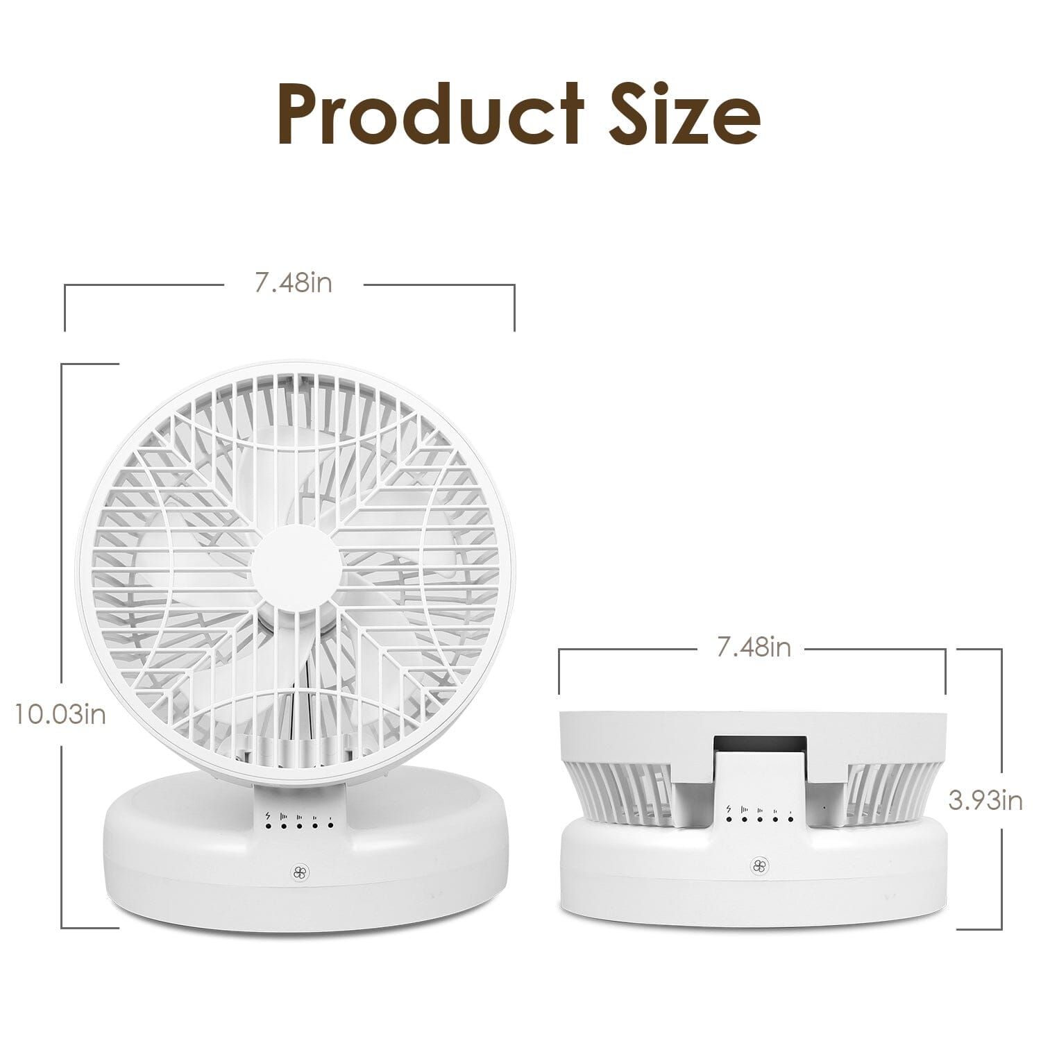 Foldable Desk Fan with 4 Wind Speeds Type-C Rechargeable Wall-Mounted Household Appliances - DailySale