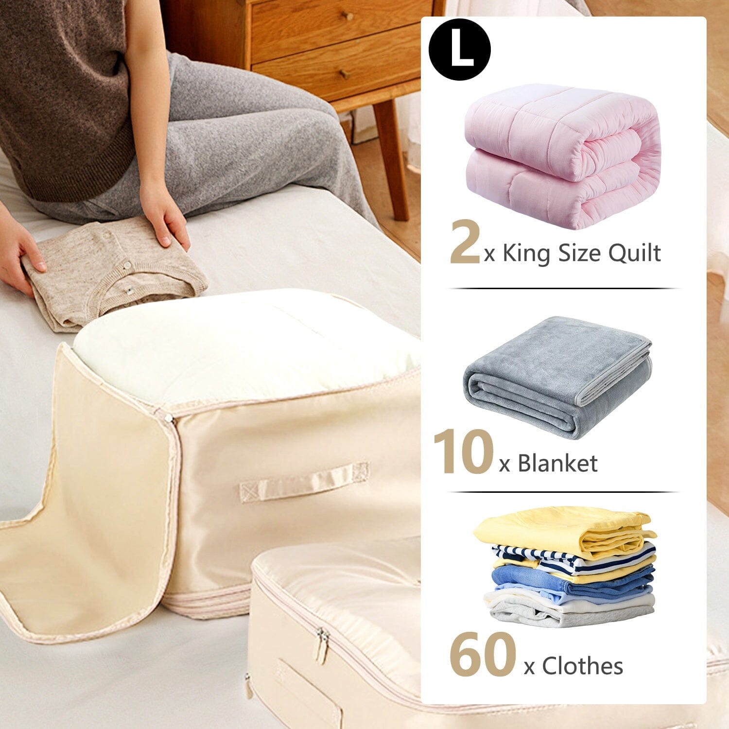 Foldable Storage Bag with Dual Zippers Closet & Storage - DailySale