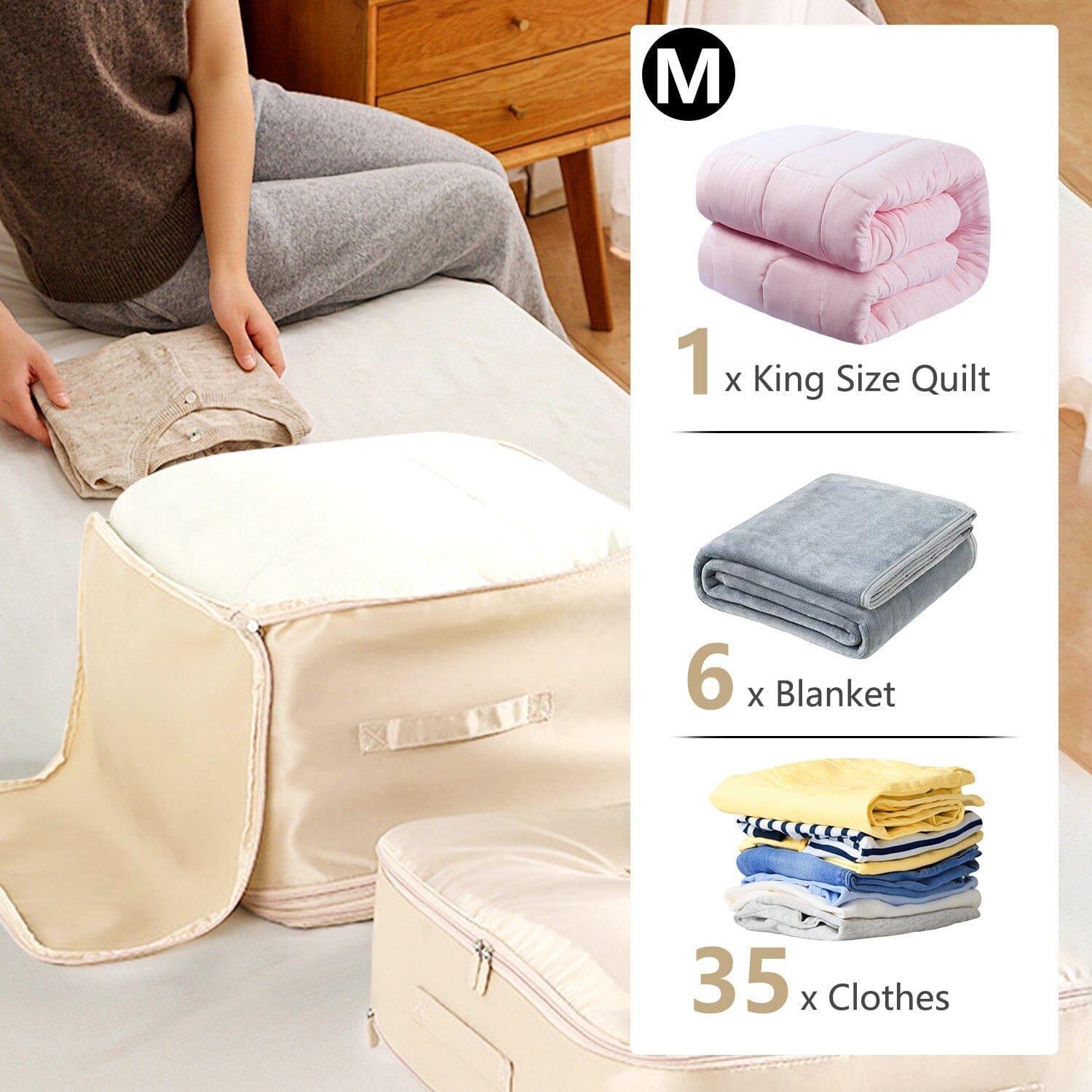 Foldable Storage Bag with Dual Zippers Closet & Storage - DailySale