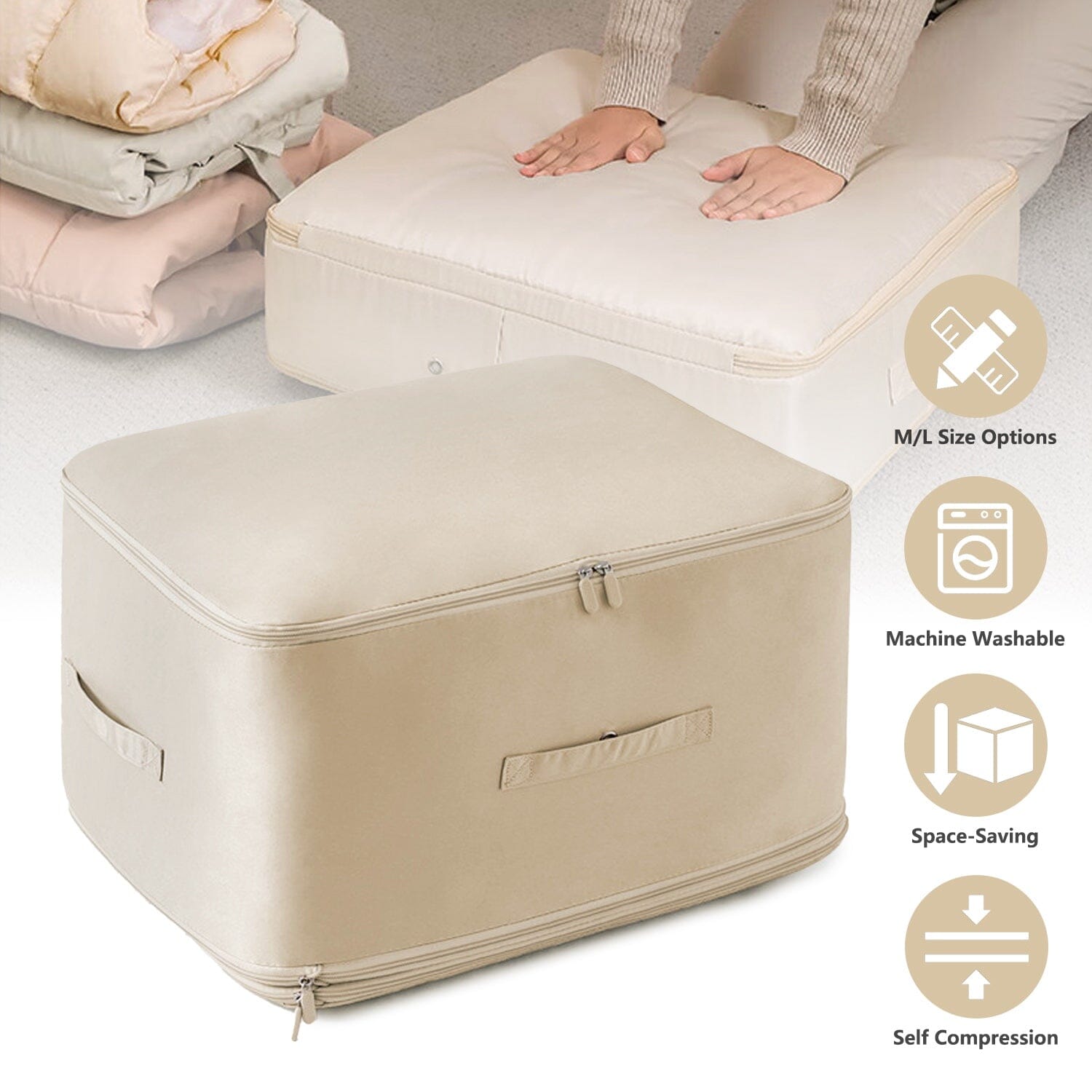 Foldable Storage Bag with Dual Zippers Closet & Storage - DailySale