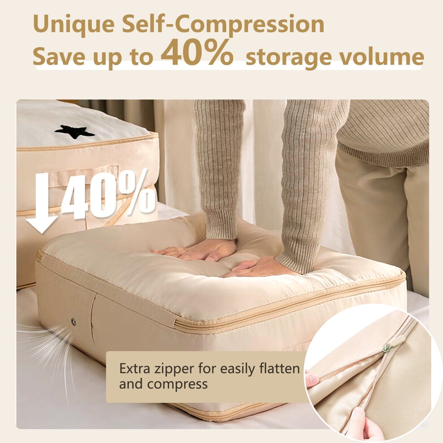 Foldable Storage Bag with Dual Zippers Closet & Storage - DailySale