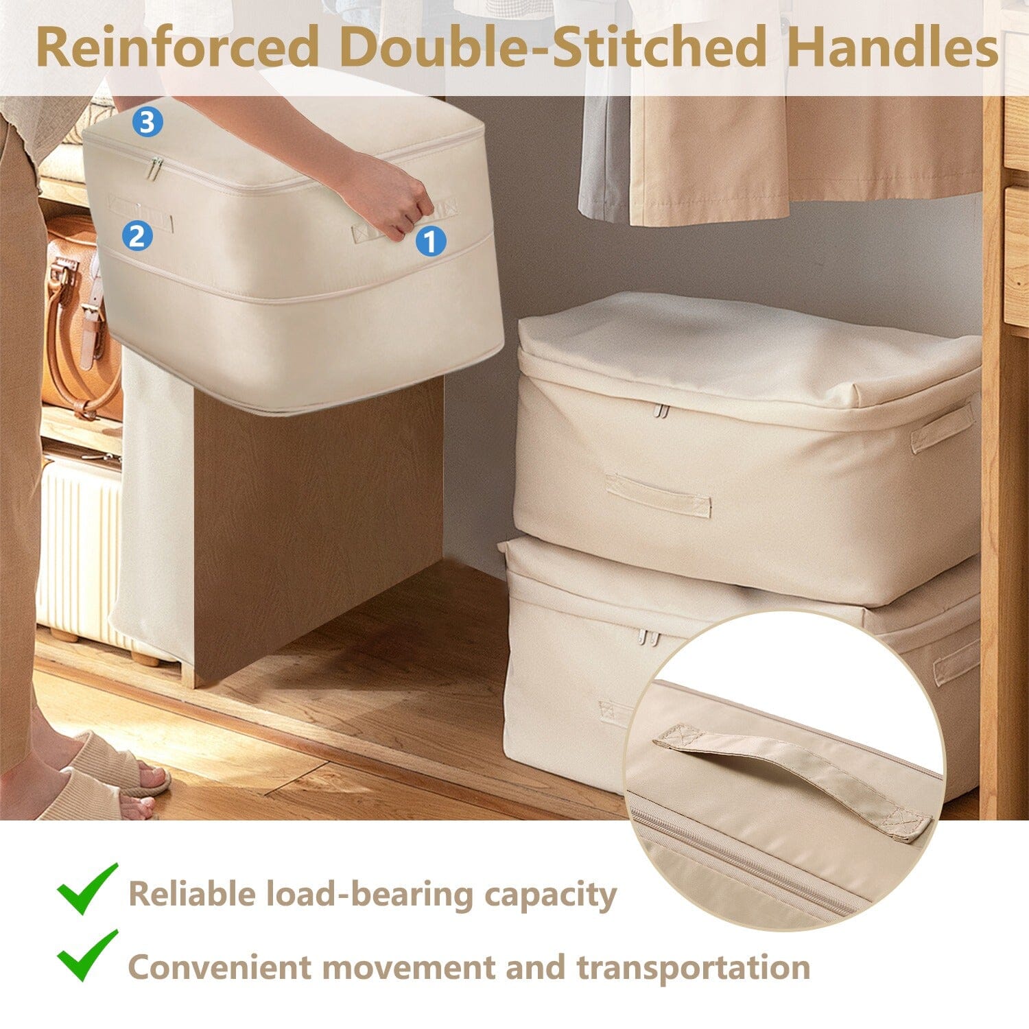 Foldable Storage Bag with Dual Zippers Closet & Storage - DailySale