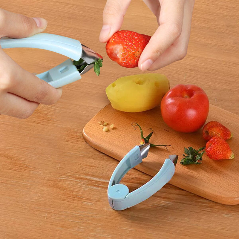 Fruit and Vegetable Stem Remover Strawberry Tomato Potato Pineapple Carrot Huller Corer Tweezers Tool Kitchen Gadget Kitchen Tools & Gadgets - DailySale