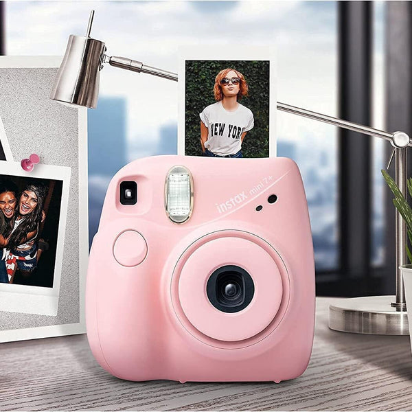 Capture, Decorate, and Display with Fujifilm INSTAX Mini 7+ Camera Bundle -  Light Pink