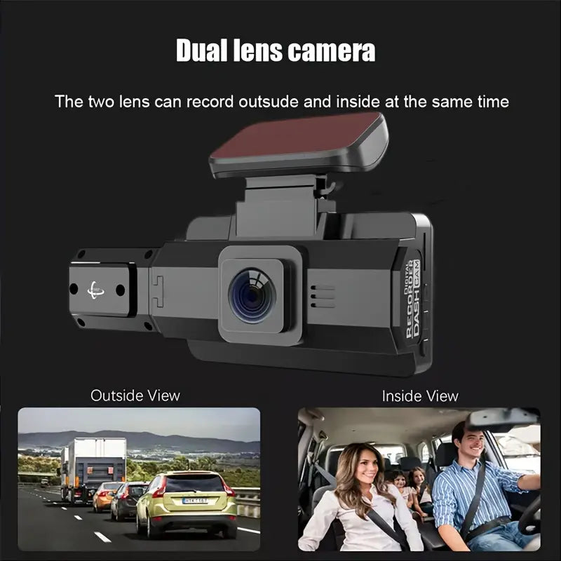 Full HD 1080P Dual Car Dash Cam Night Vision with Front and Inside view Automotive - DailySale