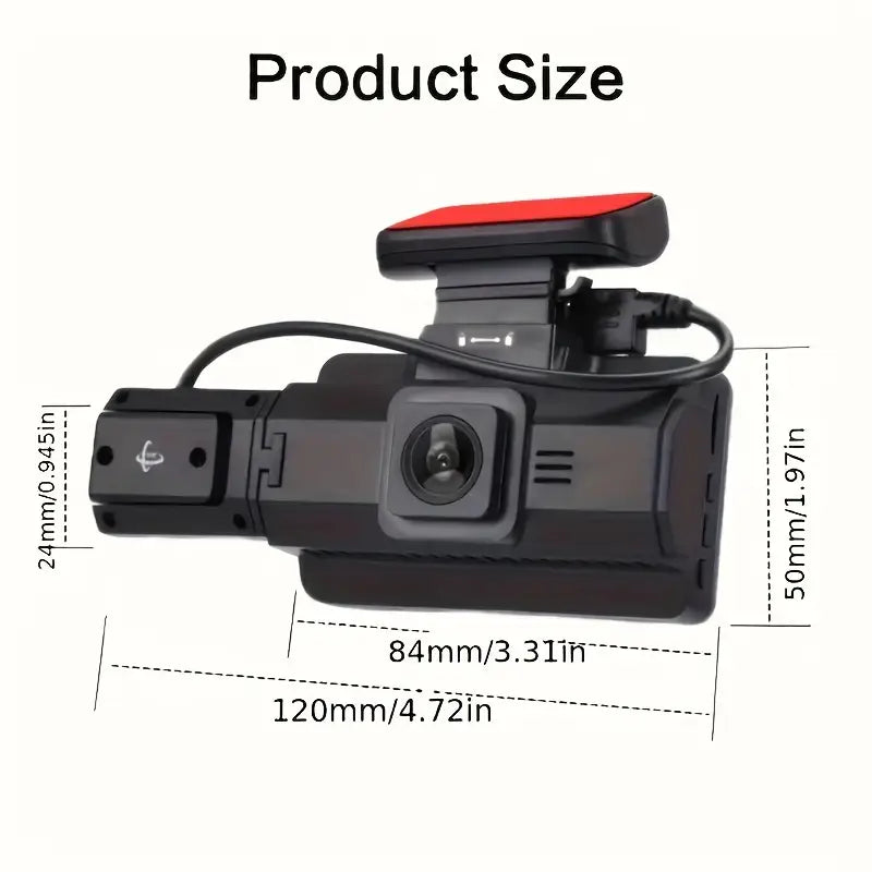 Full HD 1080P Dual Car Dash Cam Night Vision with Front and Inside view Automotive - DailySale