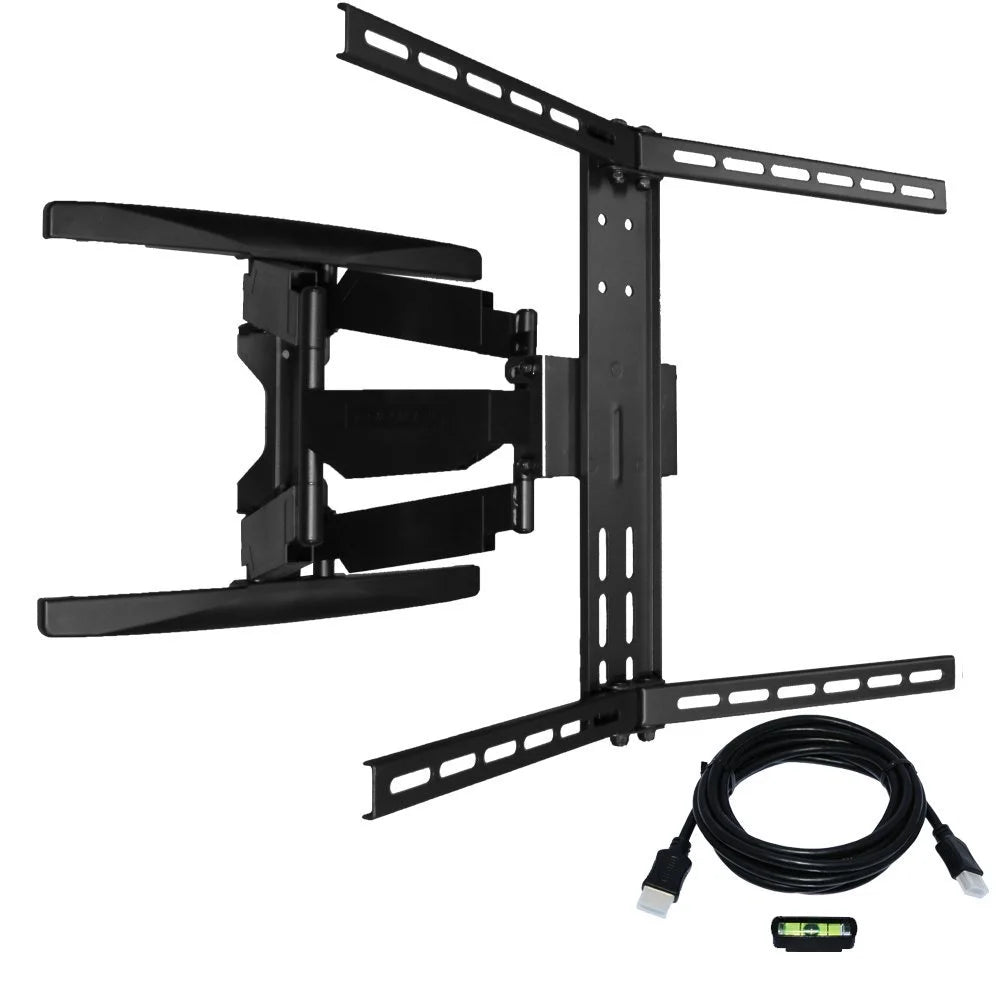 Full motion Articulating TV Wall Mount/ TV Bracket for Curved & Flat Panel TV, Fits 32 to 80" TVs 600X400 VESA Inc 10ft HDMI Cable and Bubble Level- Koramzi KWM3664AT-PRO TV & Video - DailySale