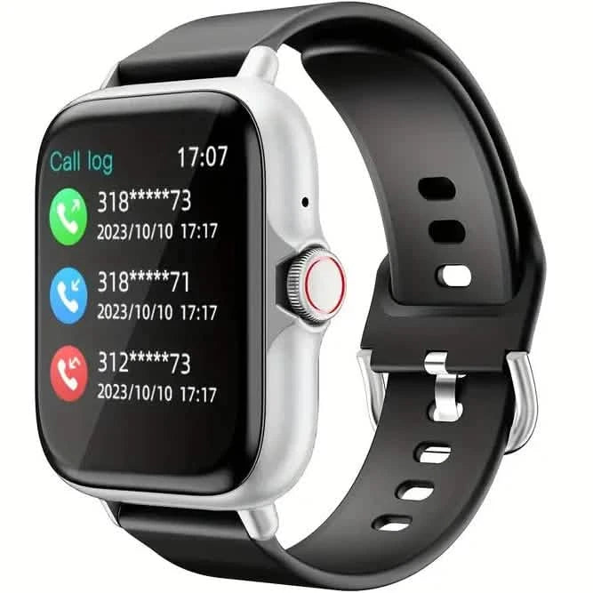 Full Touch Screen Smart Watch with Activity Tracker Call Message Functions Pedometer More Black Silver