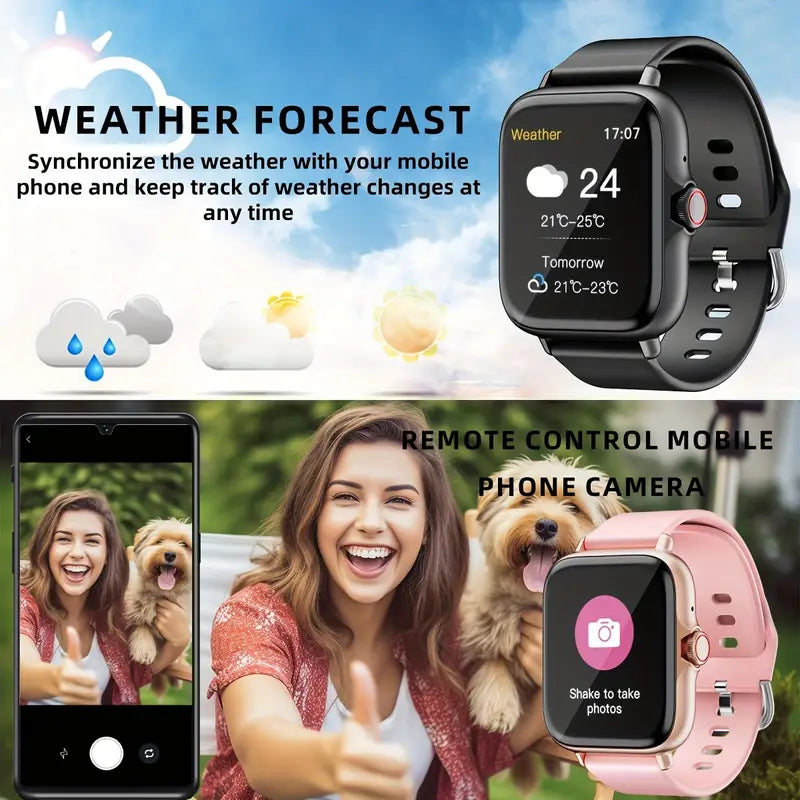 Full Touch Screen Smart Watch with Activity Tracker, Call & Message Functions, Pedometer & More Smart Watches - DailySale