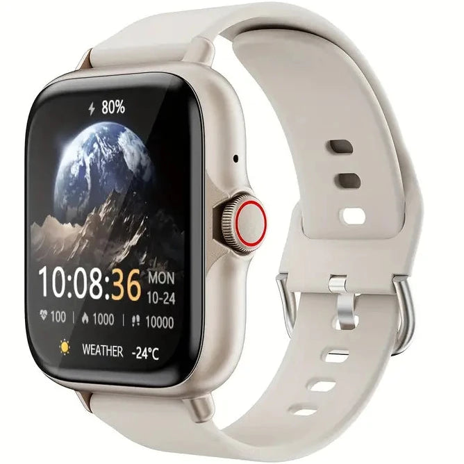 Full Touch Screen Smart Watch with Activity Tracker, Call & Message Functions, Pedometer & More Smart Watches Starlight - DailySale